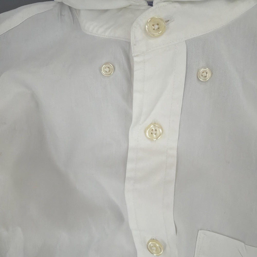 Abercrombie & Fitch Linen Shirt Men's Large White Button Up Long Sleeve Cotton - Picture 11 of 11